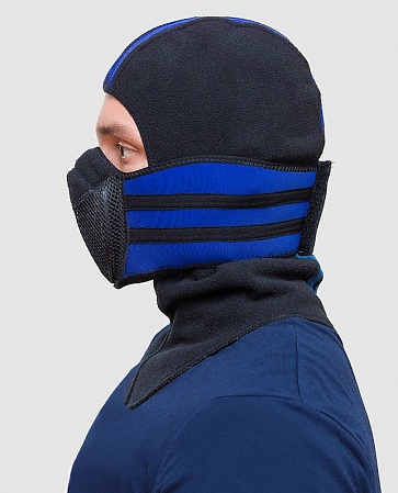 Тепловая маска для лица "САЙВЕР" ТМ.1.4  балаклава 3 в 1 цв. черно-синий