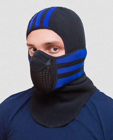 Тепловая маска для лица "САЙВЕР" ТМ.1.4  балаклава 3 в 1 цв. черно-синий
