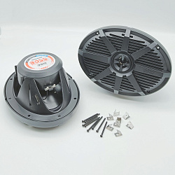 Морская акустика BOSS MR692B 350 Вт, овальные 6''x9'' комплект динамиков 2 шт, колонки для лодки, катера, яхты, мототехники, улицы водонепроницаемые 2-полосные всепогодные цв. черный. Товар уцененный   