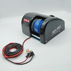 Лебедка якорная электрическая SEA-PRO 25, с роульсом, для лодки (в т.ч. ПВХ), катера, электролебедка для якоря до 9 кг. (дистанционное управление)   