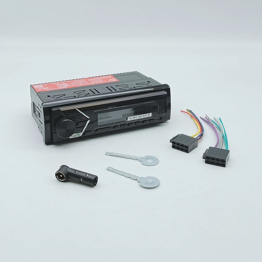 Магнитола в машину ACV AVS-814BB, 1 din, блютуз, USB/AUX/SD/FM/4*50 автомагнитола автомобильная 1 дин, цвет подсветки синий