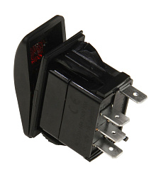 Кнопка AES ON-OFF-ON 12 В / 20А 4 pin с подсветкой для приборной панели бортовой сети лодки, катера, вездехода, клавиша переключатель для консоли 3-х позиционная с фиксацией   