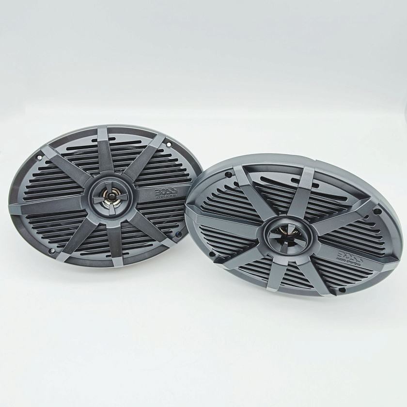 Морская акустика BOSS MR692B 350 Вт, овальные 6''x9'' комплект динамиков 2 шт, колонки для лодки, катера, яхты, мототехники, улицы водонепроницаемые 2-полосные всепогодные цв. черный