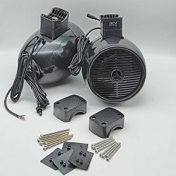 Подвесная морская акустика ACV MR62BL 300 Вт 6,5'', RGB подсветка, комплект корпусных динамиков 2 шт, влагостойкие колонки для лодки, катера, яхты водонепроницаемые 2-полосные, черные   