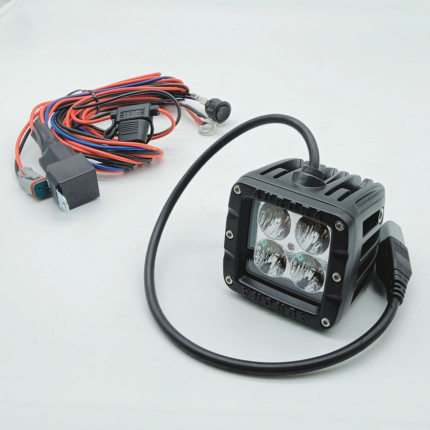 Светодиодная фара ближнего света Аврора ALO-2-E4D1, 20 ватт, угол 20 градусов, LED фара 9 36 В Aurora на квадроцикл, крышу автомобиля и др. технику