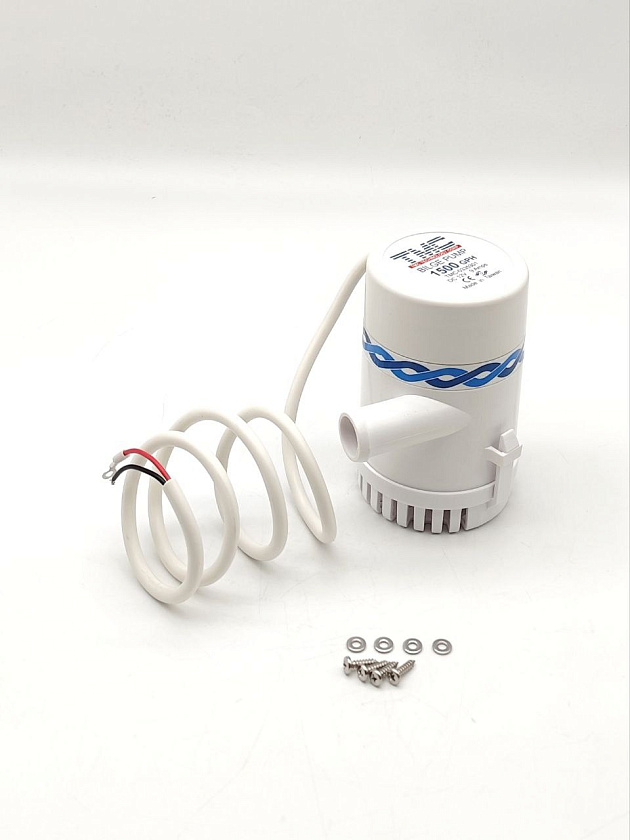 Трюмная помпа осушительная TMC 12 вольт, 1500GPH R18 (5640 л/ч), для лодки, катера, яхты (насос 12 В осушительный для откачки воды на судне / помпа водооткачивающая)