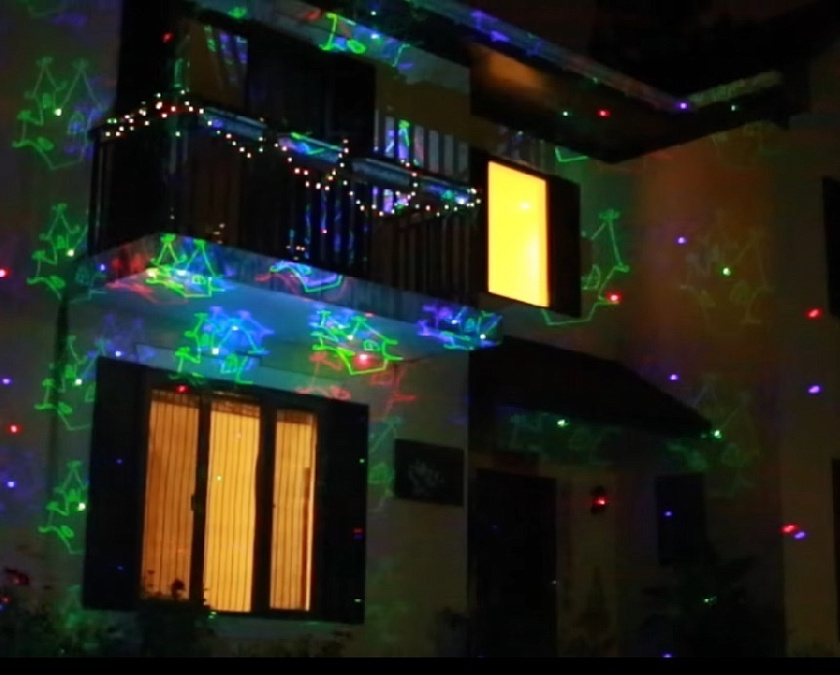 Уличный морозостойкий лазерный звездный новогодний проектор Garden Triplex RGB XL 