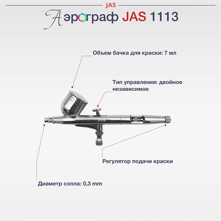 Аэрограф с компрессором "Мастер" (3 предмета JAS 1202, 1113, 1401)