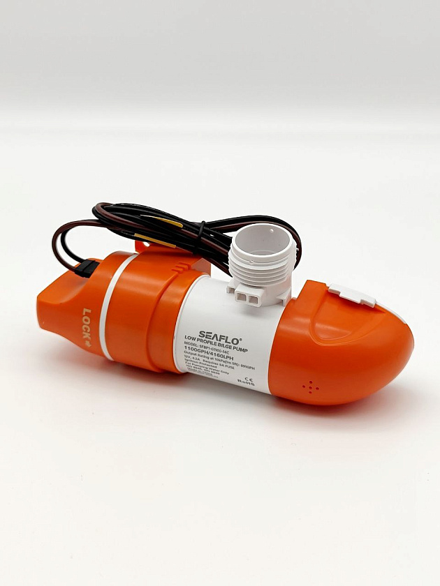 Помпа 12 вольт SeaFlo 800 GPH (3028,3 л/час) электрическая для откачки воды трюмная осушительная, для лодки / катера / яхты водооткачивающая, насос 12 В водяной горизонтальный