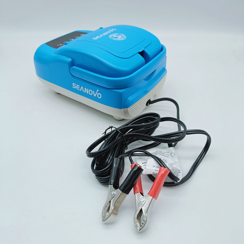 Аккумуляторный электрический насос Seanovo HT-900A, 4000 mAh, 350 л/мин, 2 режима лодочный воздушный компрессор для накачки надувной лодки ПВХ в т.ч НДНД РИБ резиновой, SUP-доски байдарки бассейна