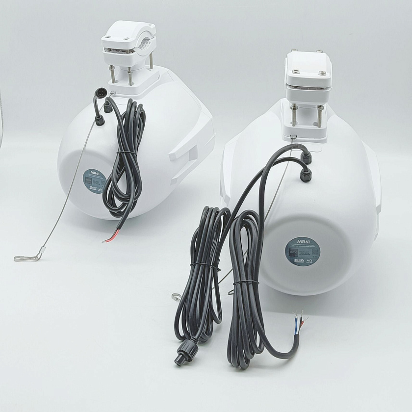 Подвесная морская акустика ACV MR61WL 200 Вт, 6,5'', RGB подсветка комплект корпусных динамиков 2 шт., влагостойкие колонки для лодки катера яхты водонепроницаемые 2-полосные, цв. белый