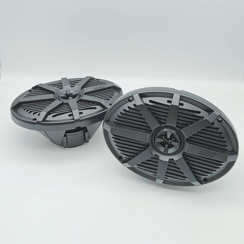Морская акустика BOSS MR692B 350 Вт, овальные 6''x9'' комплект динамиков 2 шт, колонки для лодки, катера, яхты, мототехники, улицы водонепроницаемые 2-полосные всепогодные цв. черный. Товар уцененный