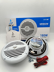 Морская акустика ACV MR802W 180 Вт, 8'', комплект динамиков 2 шт., влагостойкие колонки для лодки, катера, яхты водонепроницаемые 2-полосные, цв. белый   