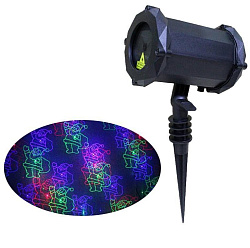 Проектор уличный лазерный новогодний для подсветки дома и деревьев Garden Xmas RGB Music   