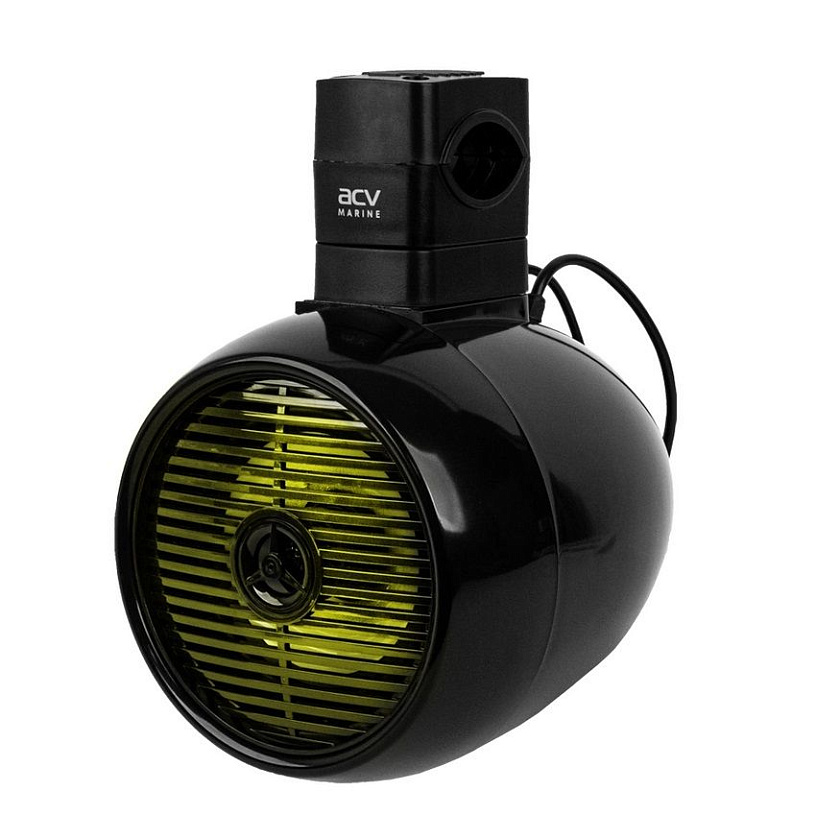 Подвесная морская акустика ACV MR62BL 300 Вт 6,5'', RGB подсветка, комплект корпусных динамиков 2 шт, влагостойкие колонки для лодки, катера, яхты водонепроницаемые 2-полосные, черные. Товар уцененный