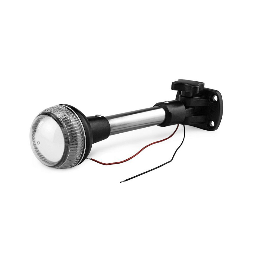 Светодиодный топовый огонь ААА (Тайвань) 12 В LED, клотиковый на стойке высота 241 мм, для лодки, катера, судна круговой, стояночный, якорный регулируемый угол наклона