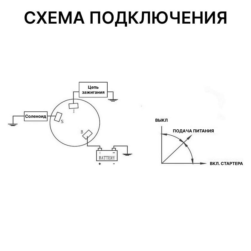 Замок зажигания AES.Co (Тайвань) с ключом, 3 контакта, для подвесного лодочного мотора или стационарного двигателя